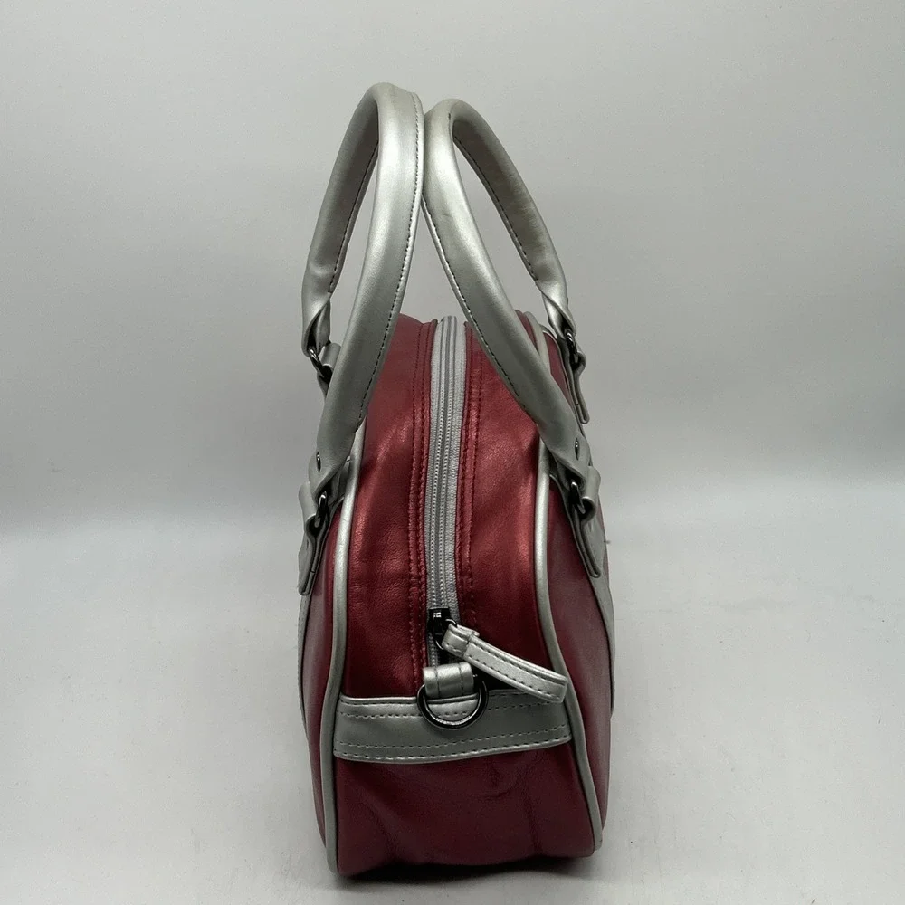 Elle Bowler Bag Faux Leather Purple Gray‎ Y2K Purse Retro Street Style